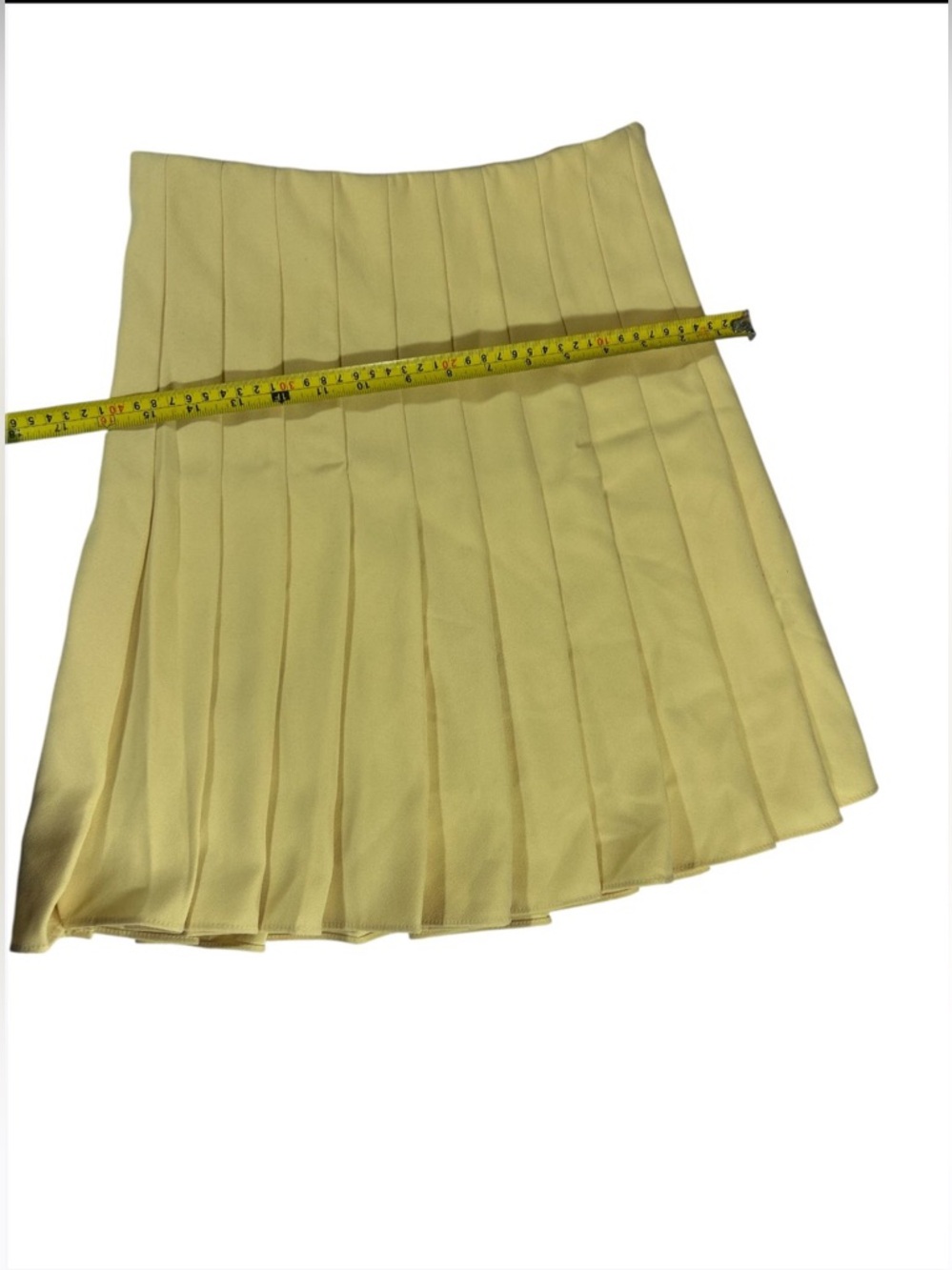 Zara Woman Lemon Yellow Pleated Mini Skirt XS High Waisted Vibrant Aesthetic - Picture 5 of 8